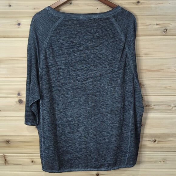 White + Warren Top Womens Medium Gray 100% Linen Beach Day Rope Graphic - Picture 5 of 9